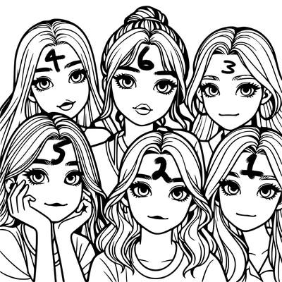 a group of girls realistic