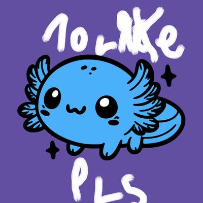 cute easy baby axolotl