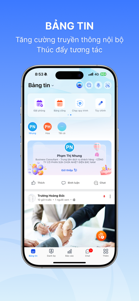 MISA AMIS - MISA AMIS mobile app newsfeed interface for internal company communication and employee interaction