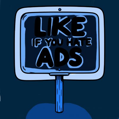 a sign that says like if you hate ads