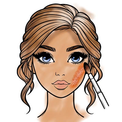 realistic person with makeup