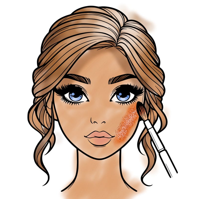 realistic person with makeup