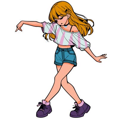 realistic girl danceing