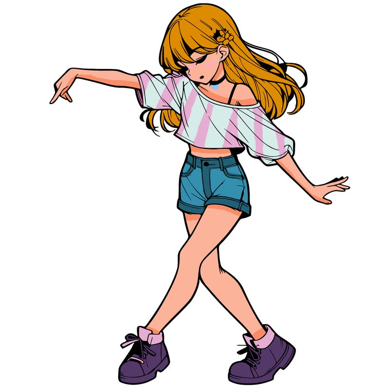 realistic girl danceing