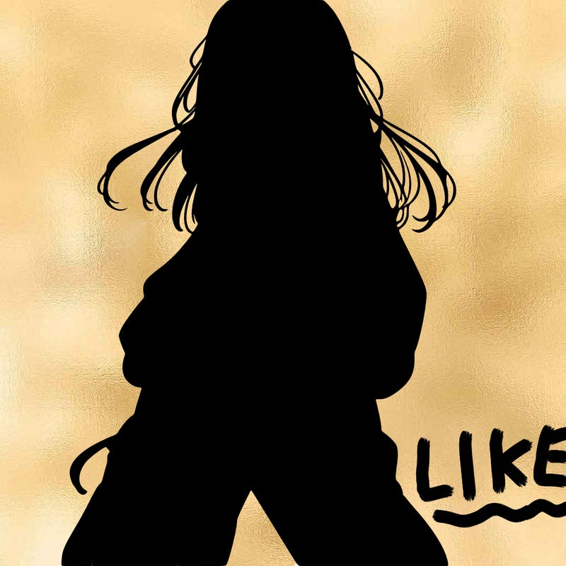 anime teen girl with baggy pants and crop top with sweater