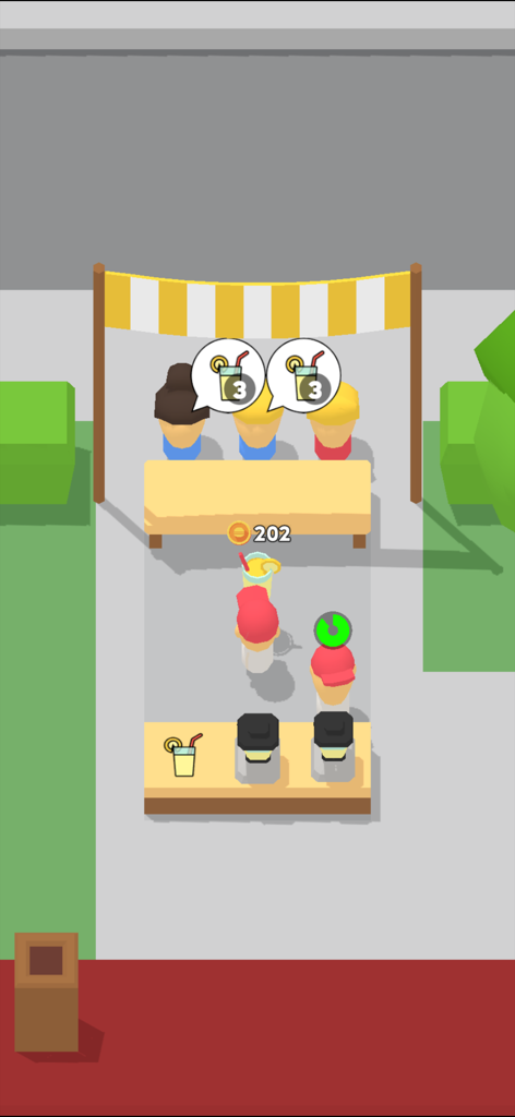A lemonade stand in the Eatventure restaurant tycoon mobile game