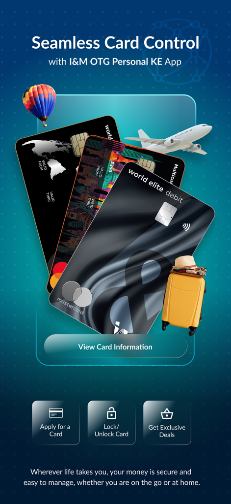 I&M OTG Personal KE - I und M OTG Personal KE App-Bildschirm zur Kartenkontrolle und -verwaltung