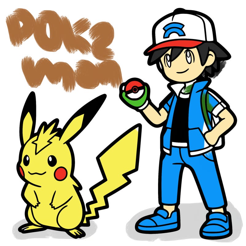 pikachu and his trainer