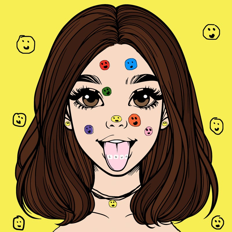 realistic girl with her tongue out