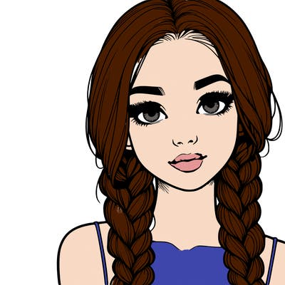 realistic girl with braids