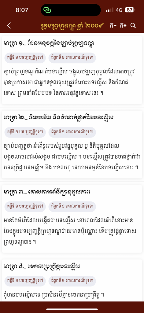 Khmer Legal Codes - クメール語で書かれたカンボジアの法的記事のリスト。