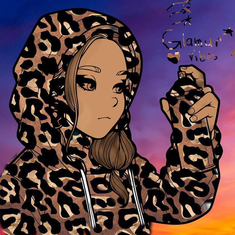 a realistic girl, spray painting