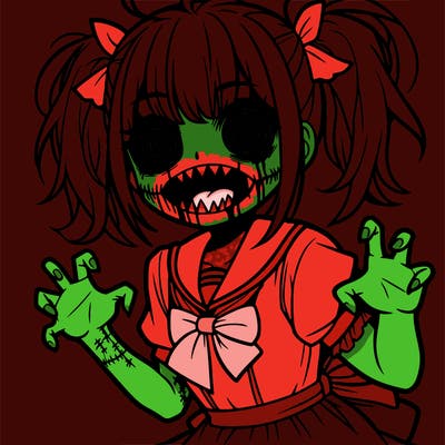 scary anime girl