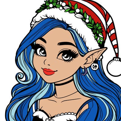 christmas girl elf realistic