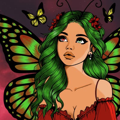 butterfly fairy realistic girl