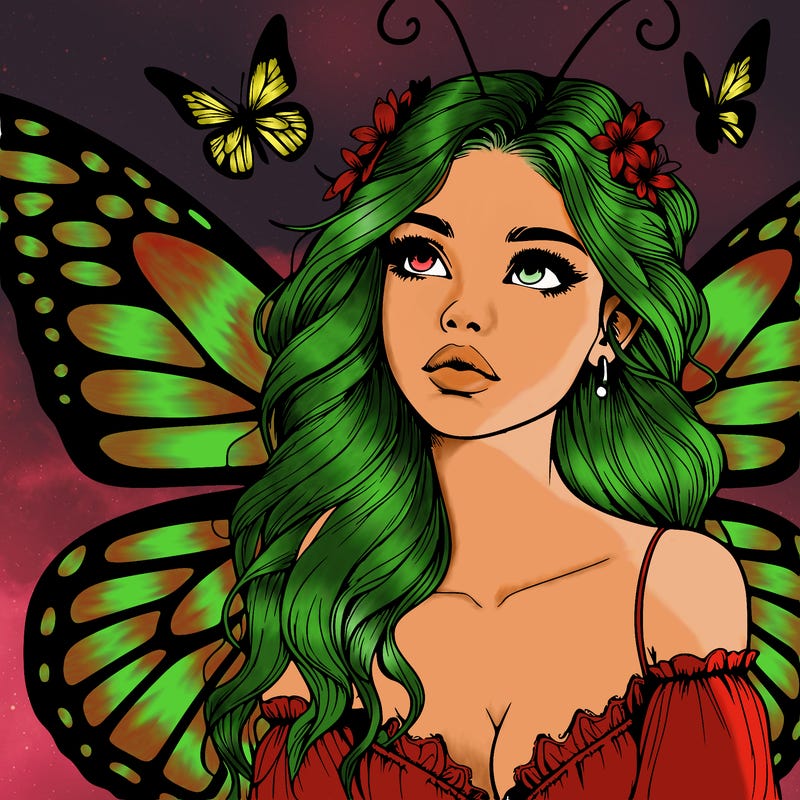 butterfly fairy realistic girl