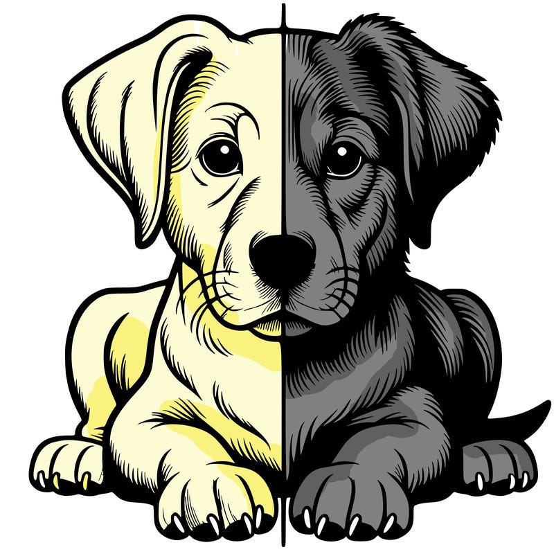 realistic dog split picture