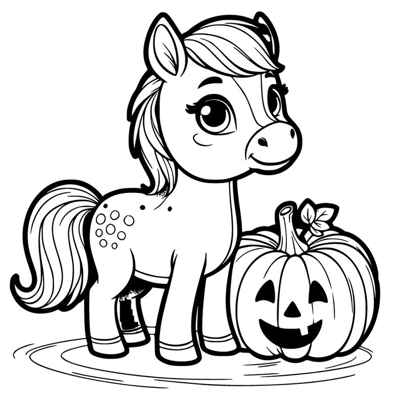 horse with pumpkin