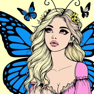 butterfly fairy realistic girl