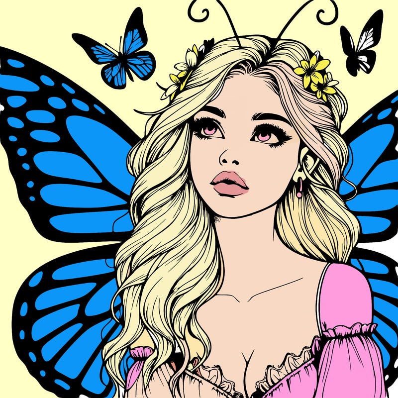 butterfly fairy realistic girl