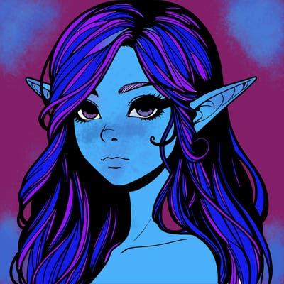 elf girl realistic dark fantasy