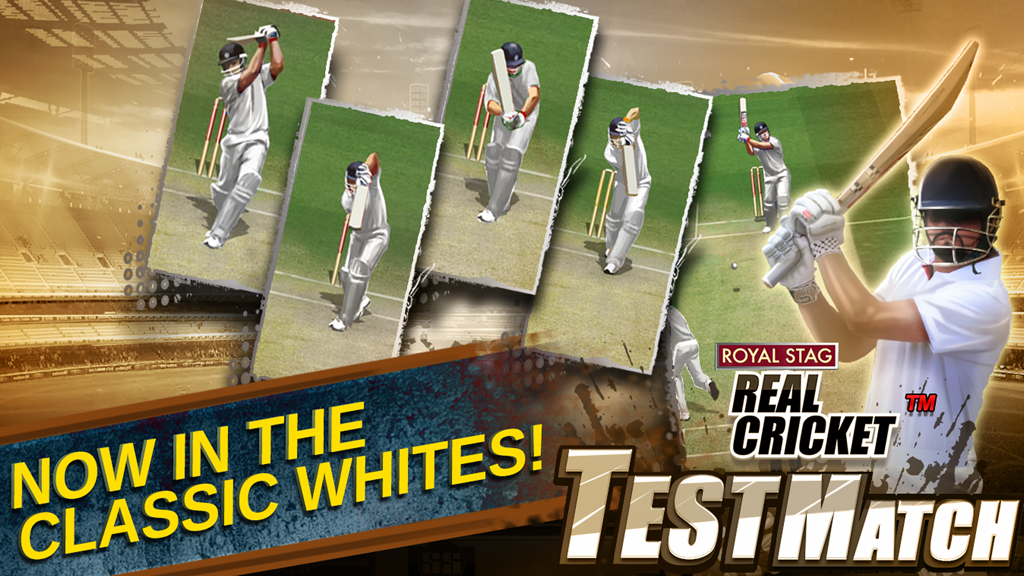 Real Cricket™ Test Match - Gameplay preview of Real Cricket Test Match featuring players in traditional white cricket uniforms