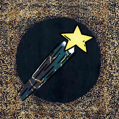 a shooting star in the sky