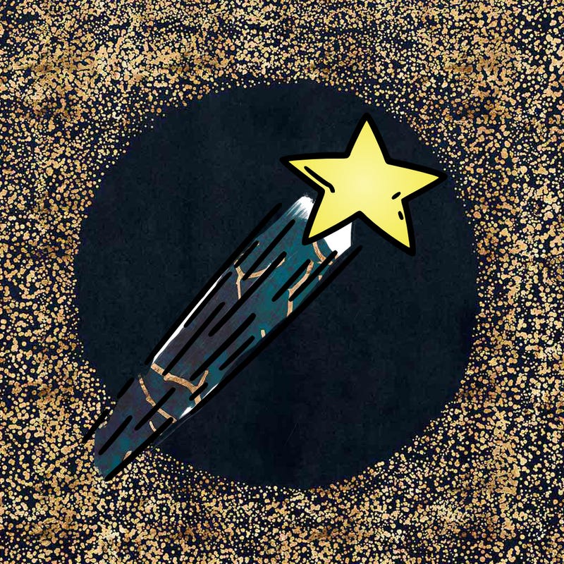 a shooting star in the sky