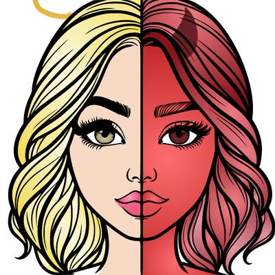 realistic girl split half