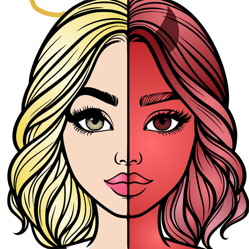 realistic girl split half