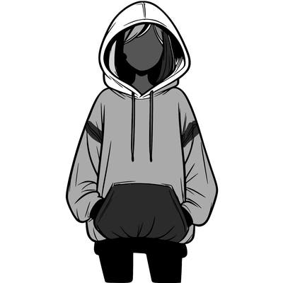 realistic girl with oversized hoodie and leggings