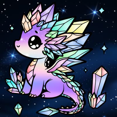 little cute crystal dragon