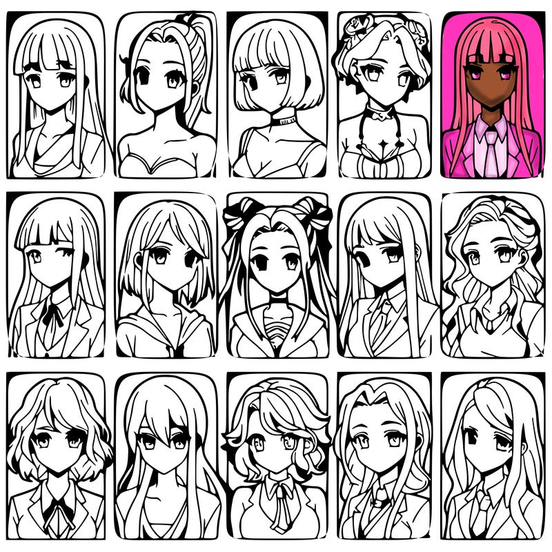 girls that look diffrent anime