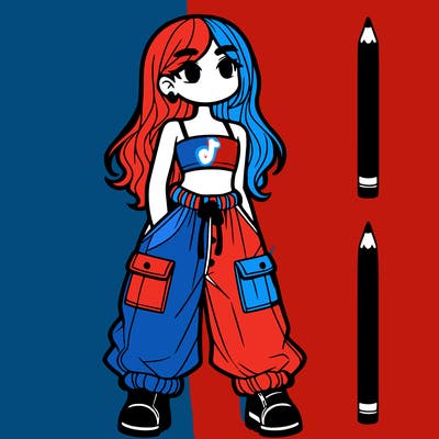 girl in crop top and bagy pants