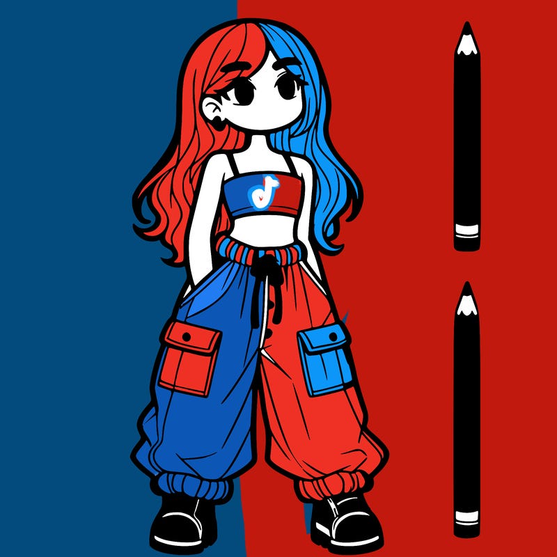 girl in crop top and bagy pants