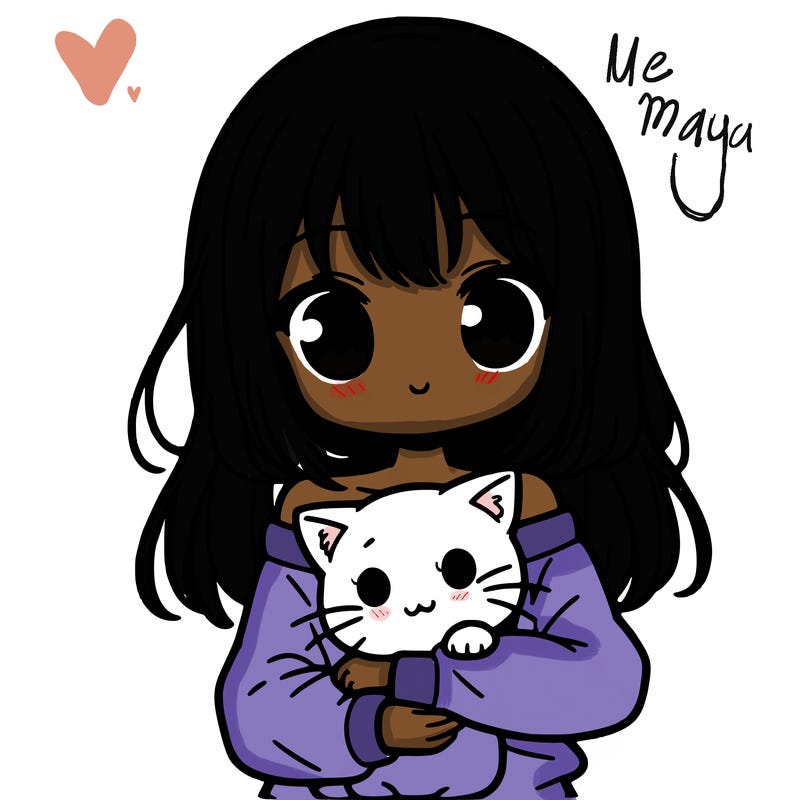 cute anime girl holding a cat