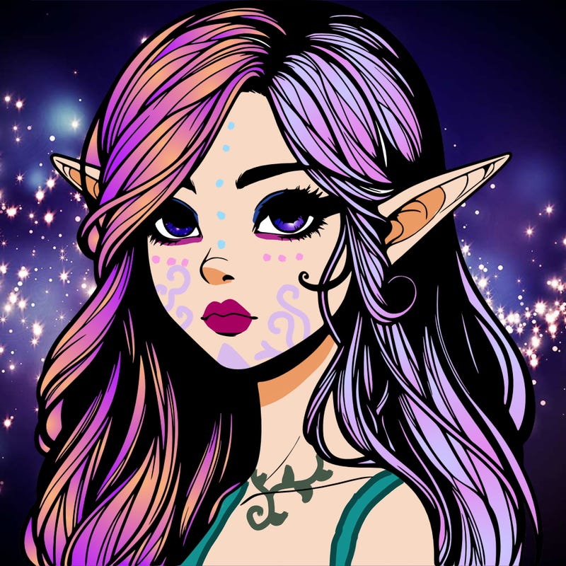 elf girl realistic dark fantasy