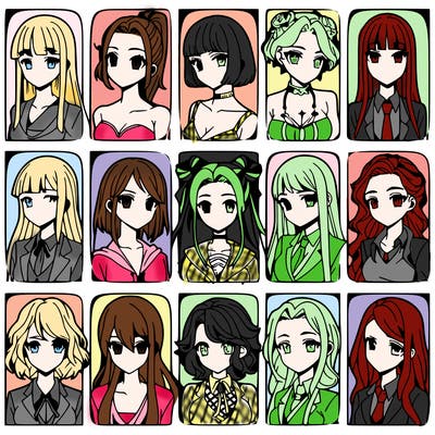 girls that look diffrent anime