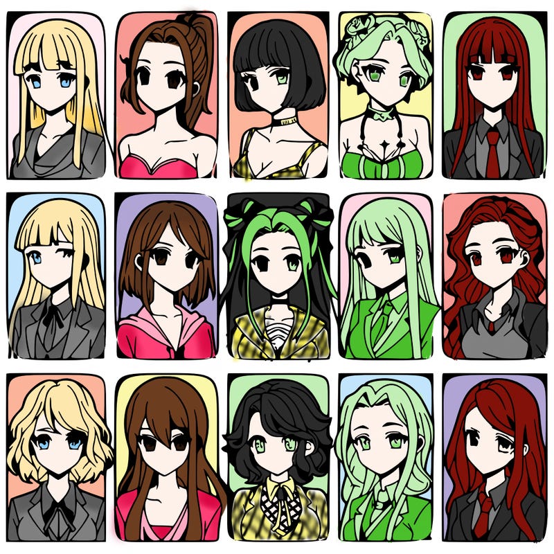 girls that look diffrent anime