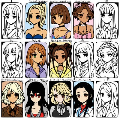 girls that look diffrent anime