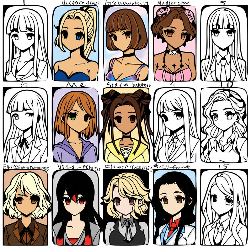 girls that look diffrent anime