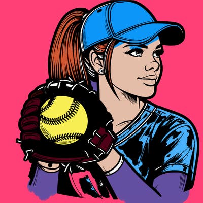 realistic softball player