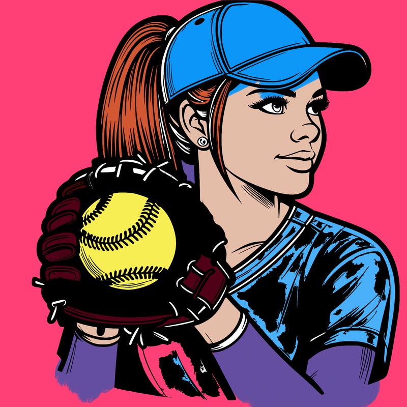 realistic softball player