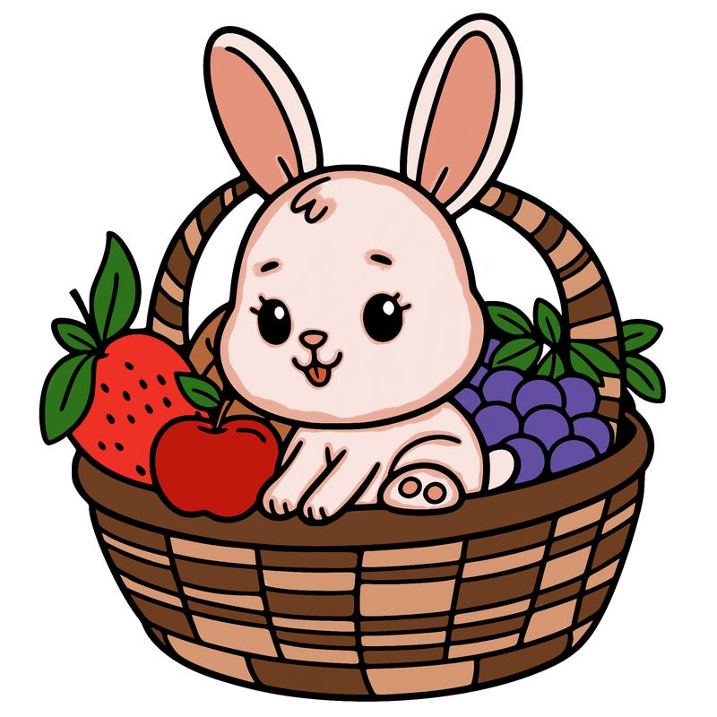 bunny in a fruit basket
