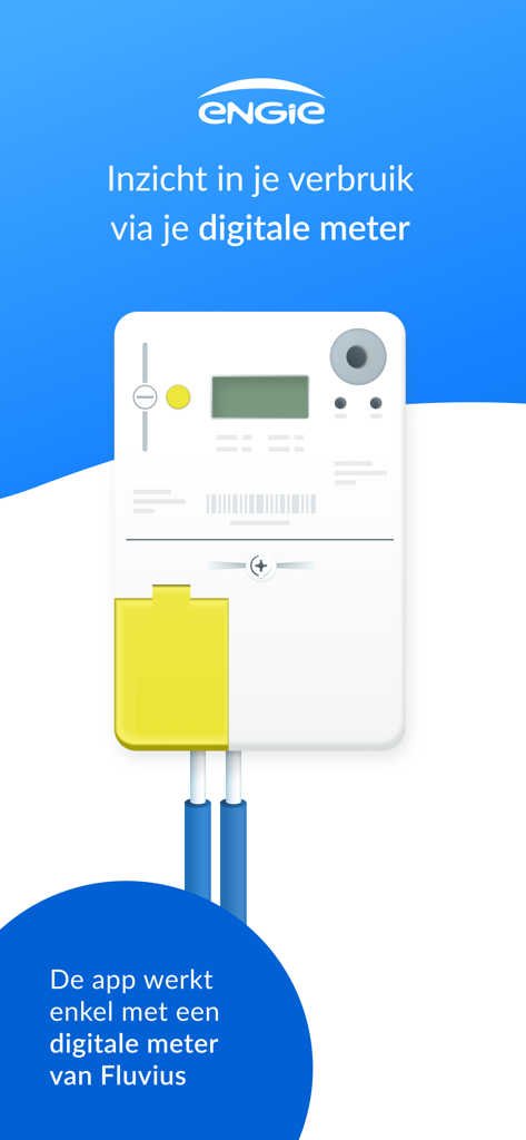 ENGIE Smart App - Introductory screen of the ENGIE Smart App featuring an illustration of a digital energy meter