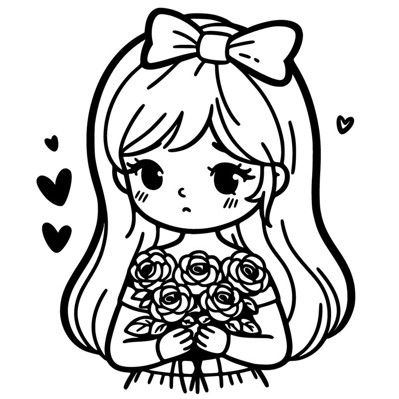 a girl holding a roses