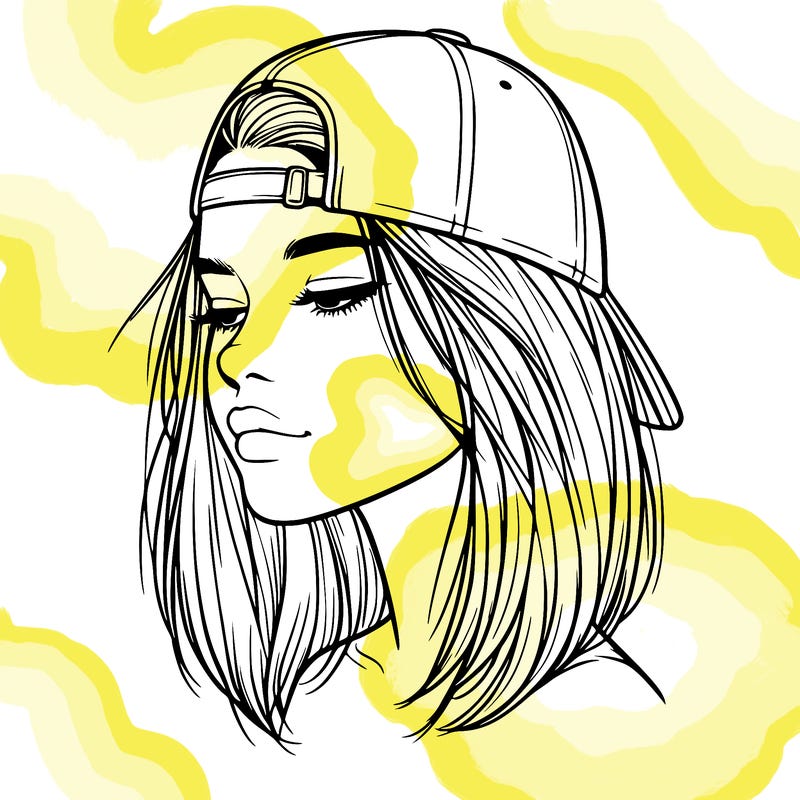realistic  girl with a backwards hat
