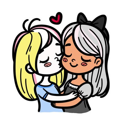 girl kissing girl