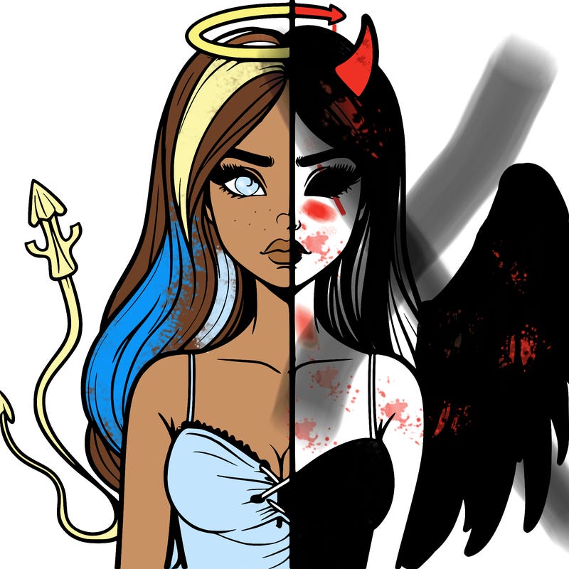 devil vs angel realistic girl