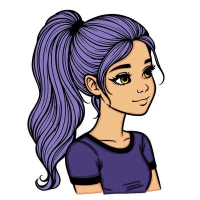 realistic girl with a pony tail